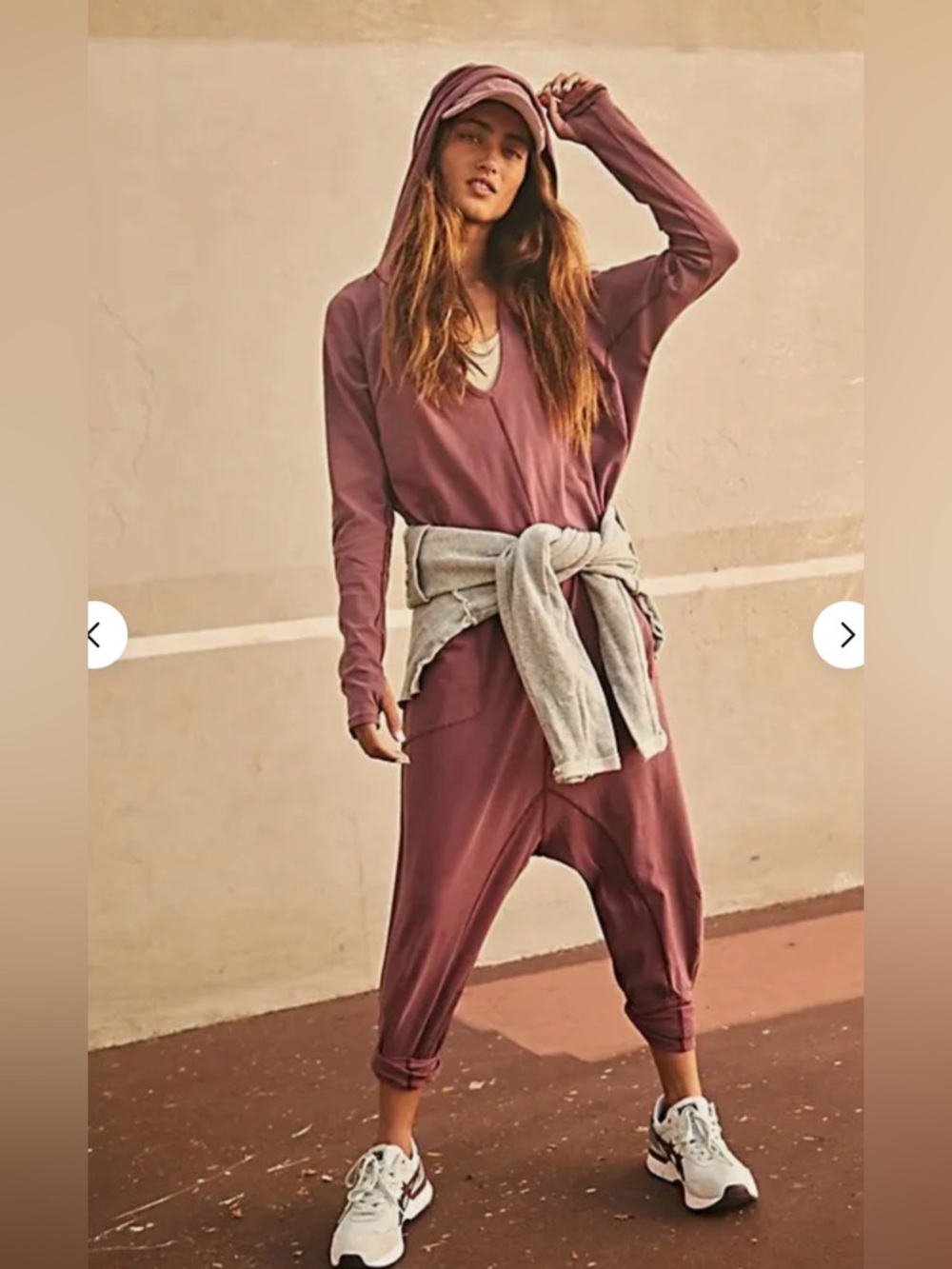 FP Movement by Free People Hot Shot Long Sleeve Onesie Jumpsuit ~ Cherry